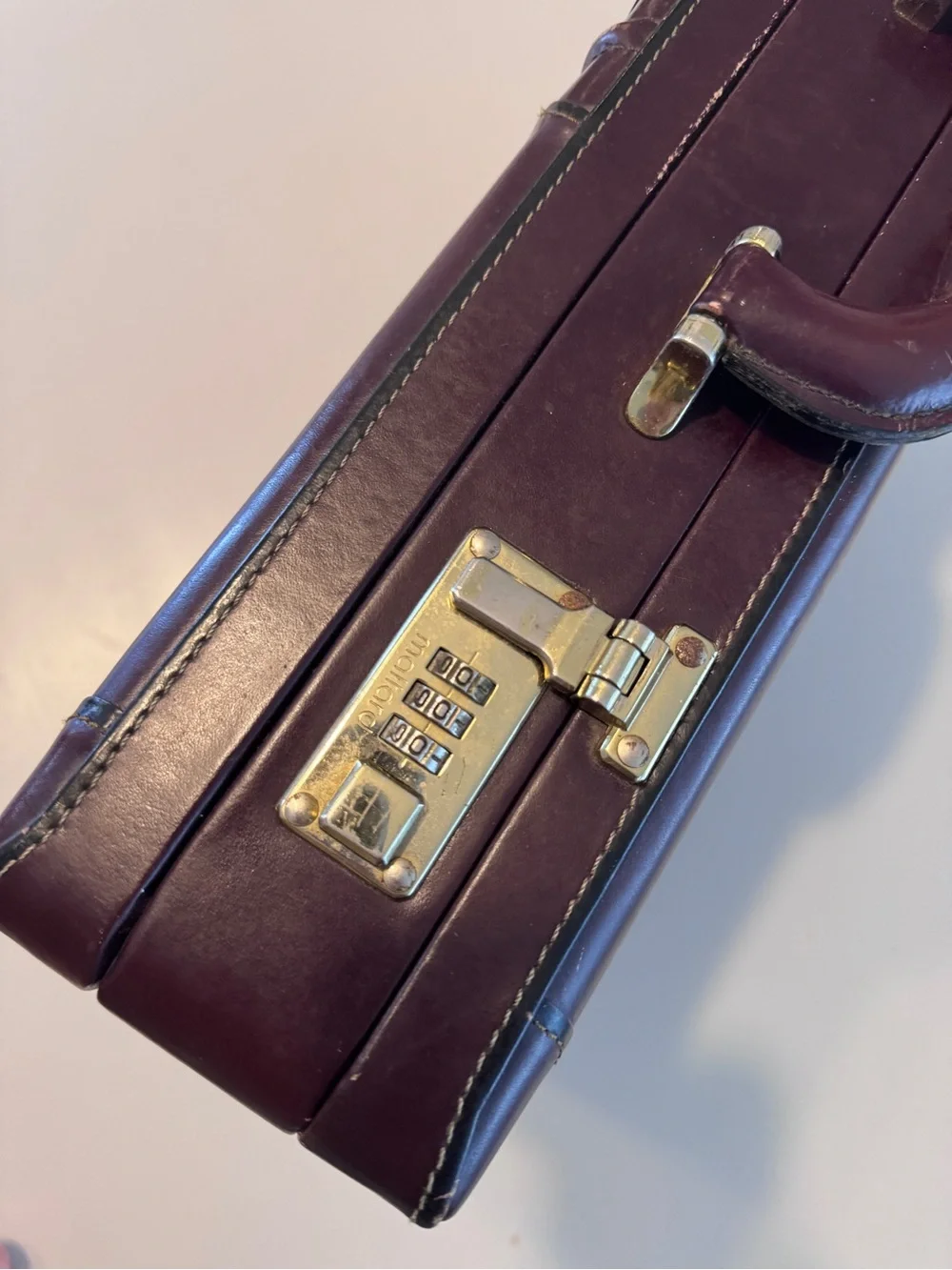 Vintage Mallard Men's Briefcase - Brown Burgundy Leather